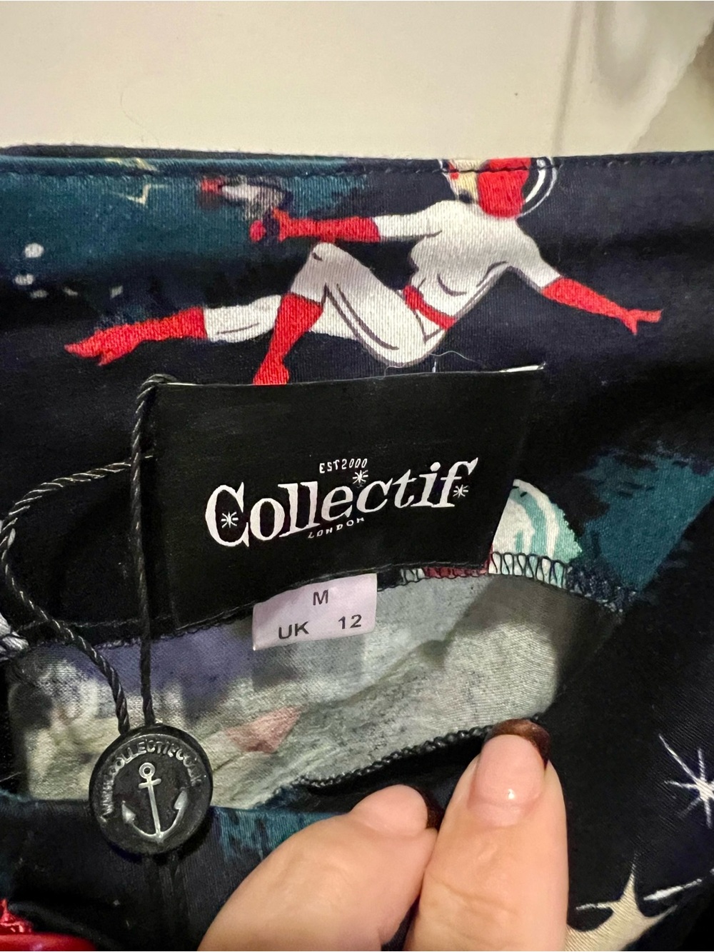 Collectif Navy Dress with Retro Astronaut Print